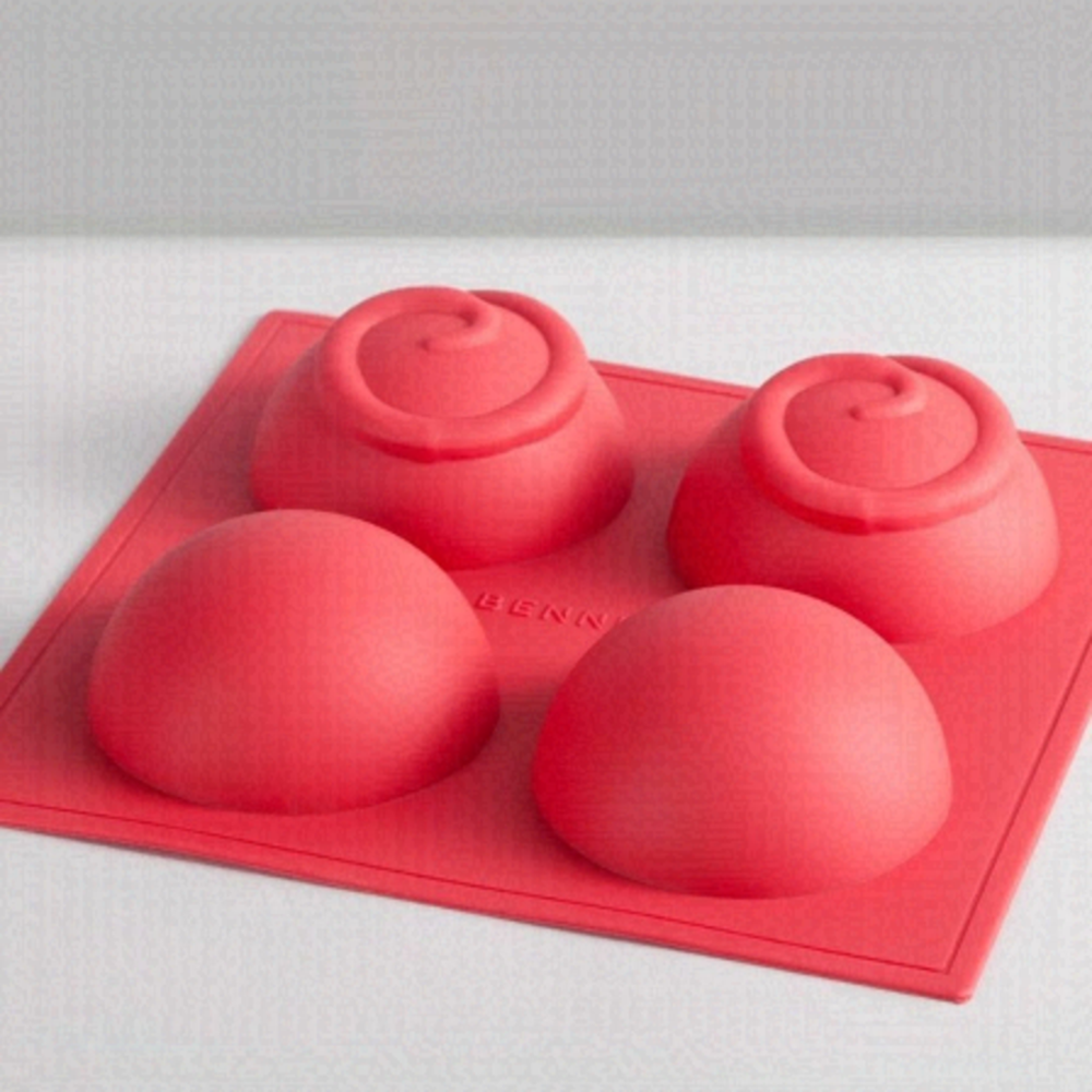 Modern Bliss Silicone Hot Chocolate Bomb Maker Mold with Swirl in Red